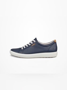 ECCO SOFT 7 DANISH DESIGN LEATHER SNEAKERS LACE UP CASUAL CHIC WOMENS SZ 39
